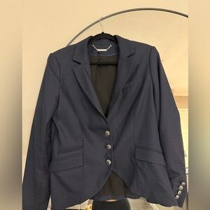 White House Black Market Navy Houndstooth Blazer